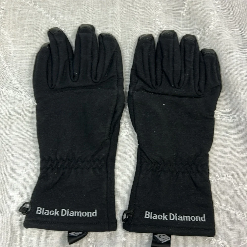 Black diamond leather cowhide ski snowboard winter gloves